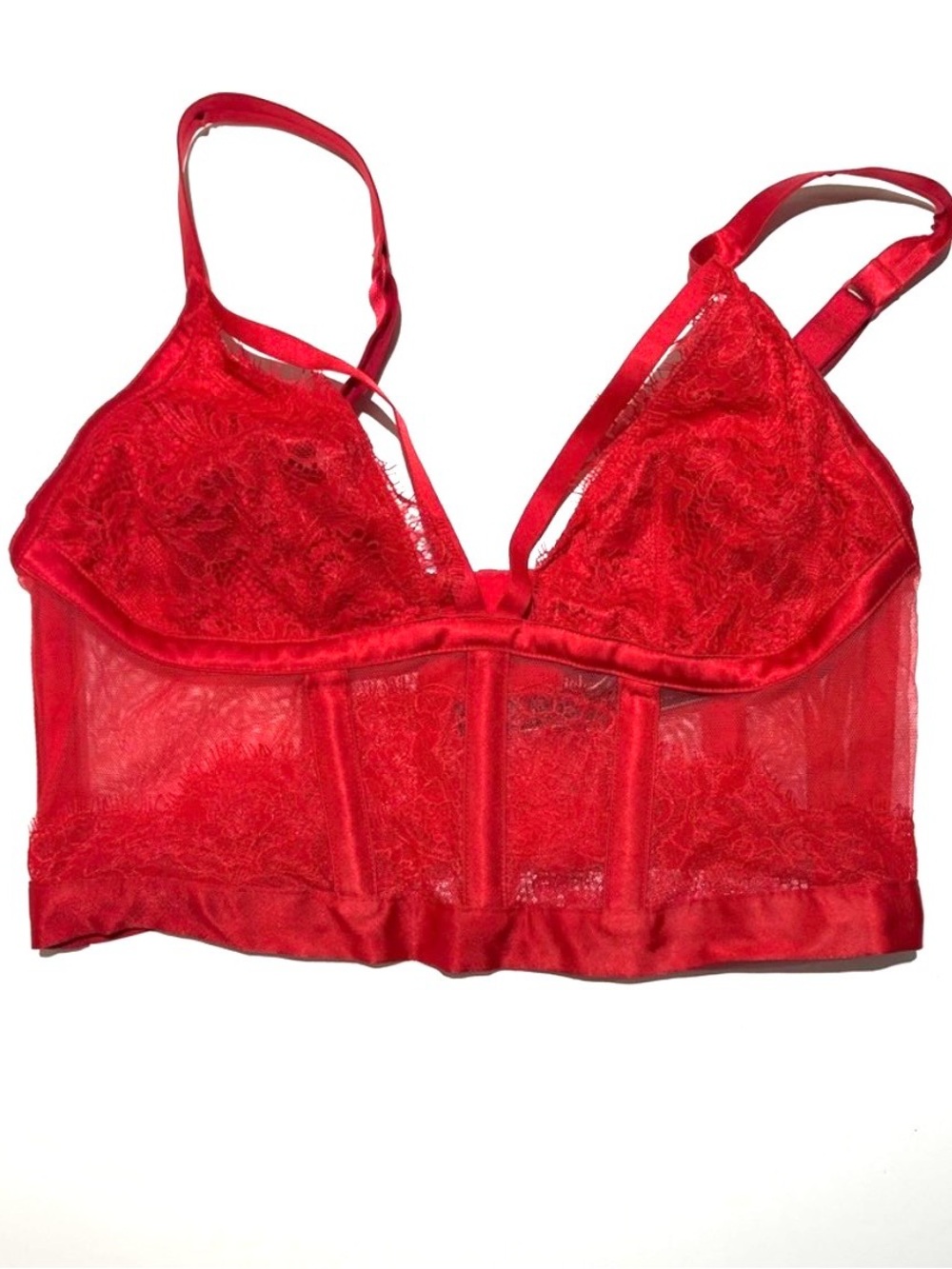 Victoria's Secret Very Sexy Red Lace Corset Bralette Medium